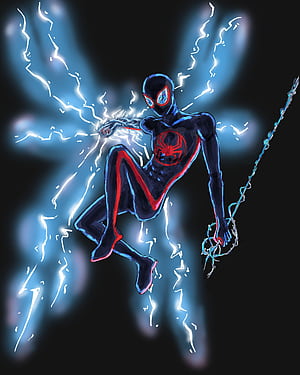 Miles Morales (Spider Man: Across The Spider Verse), Electric Man, HD phone wallpaper