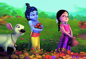 wallpics® Little krishna Glossy Paper Poster For Living Room, Bedroom, Office, Kids Room, Hall (13X19) : Amazon.in: Home & Kitchen, Small Krishna, HD wallpaper